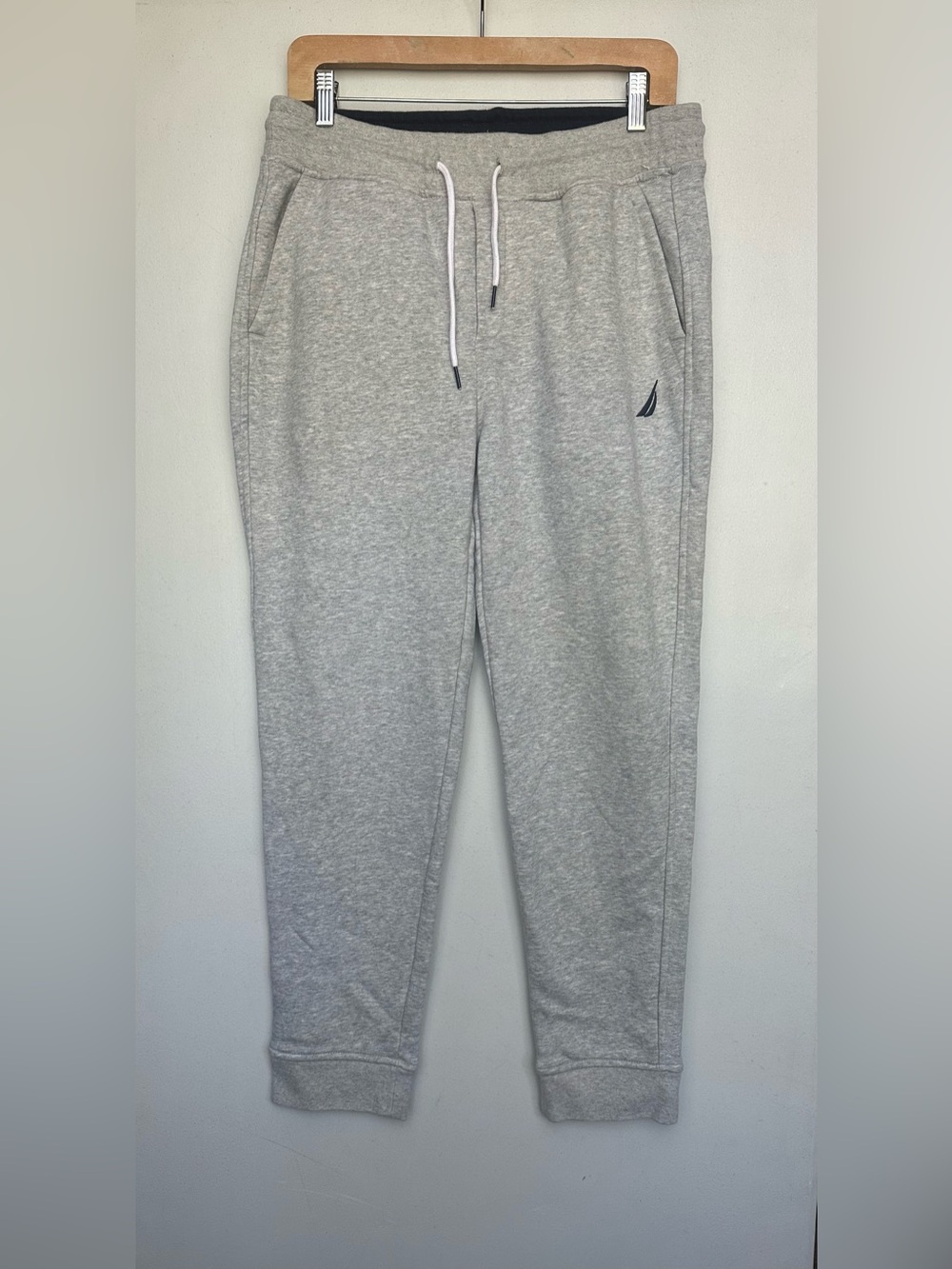 Nautica Light Gray Drawstring Fleece Joggers